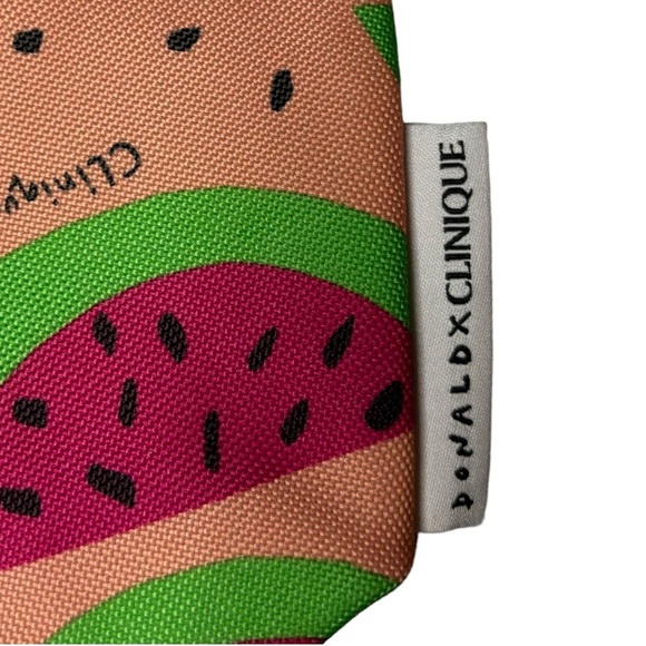 Clinique + David Cosmetic Bag/Pouch-Pink/Green Watermelon NEW - Picture 5 of 9